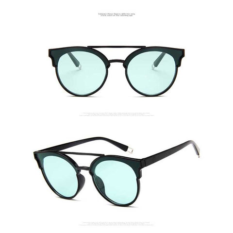 Sunglasses Women Retro Sun glasses Brand Designer Butterfly Cat Eye Coating Mirror Female Twin-Beams Glasses 2018 Vintage Shades