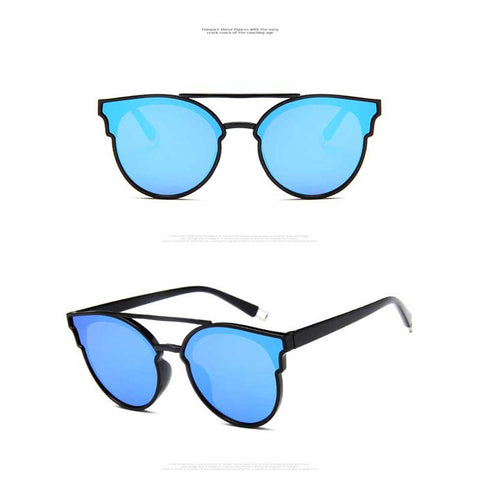 Sunglasses Women Retro Sun glasses Brand Designer Butterfly Cat Eye Coating Mirror Female Twin-Beams Glasses 2018 Vintage Shades
