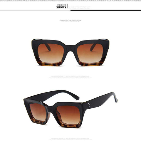 Stylish Sunglasses Women Brand Designer Luxury Vintage Square Big Sun glasses Fashion Oversize Retro Shades Female Rivet Glasses