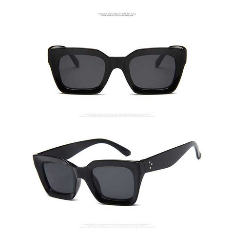 Stylish Sunglasses Women Brand Designer Luxury Vintage Square Big Sun glasses Fashion Oversize Retro Shades Female Rivet Glasses