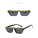 Sunglasses Women Retro Black Cat Eye Small Frame Sun glasses for Men Brand Designer Red Colorful Striped Glasses UV400 Eyewear