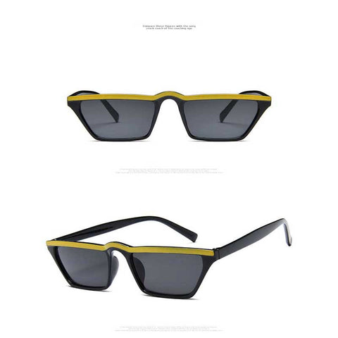 Sunglasses Women Retro Black Cat Eye Small Frame Sun glasses for Men Brand Designer Red Colorful Striped Glasses UV400 Eyewear