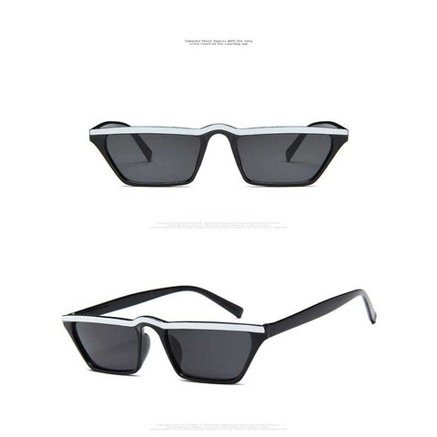 Sunglasses Women Retro Black Cat Eye Small Frame Sun glasses for Men Brand Designer Red Colorful Striped Glasses UV400 Eyewear