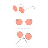 Circle Sunglasses Women Shades Vintage Round Lens Sunglasses For Ladies Fashion Female Metal Frame Retro Ocean Mirror Glasses