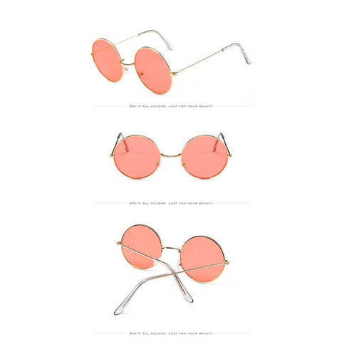 Circle Sunglasses Women Shades Vintage Round Lens Sunglasses For Ladies Fashion Female Metal Frame Retro Ocean Mirror Glasses
