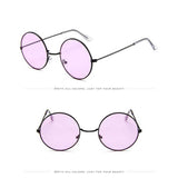 Circle Sunglasses Women Shades Vintage Round Lens Sunglasses For Ladies Fashion Female Metal Frame Retro Ocean Mirror Glasses