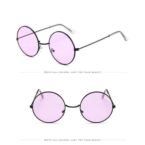 Circle Sunglasses Women Shades Vintage Round Lens Sunglasses For Ladies Fashion Female Metal Frame Retro Ocean Mirror Glasses