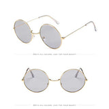 Circle Sunglasses Women Shades Vintage Round Lens Sunglasses For Ladies Fashion Female Metal Frame Retro Ocean Mirror Glasses