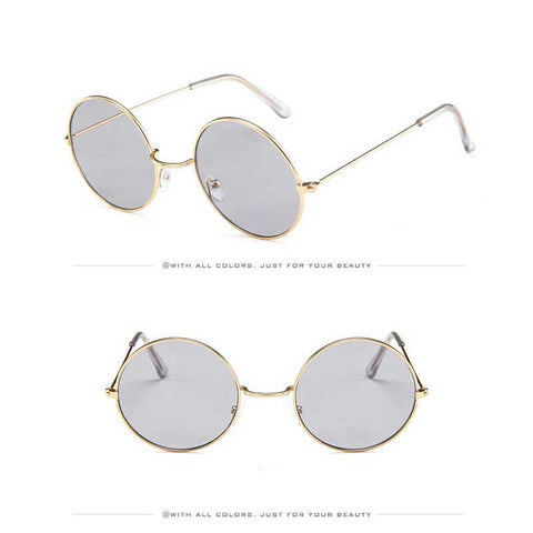 Circle Sunglasses Women Shades Vintage Round Lens Sunglasses For Ladies Fashion Female Metal Frame Retro Ocean Mirror Glasses