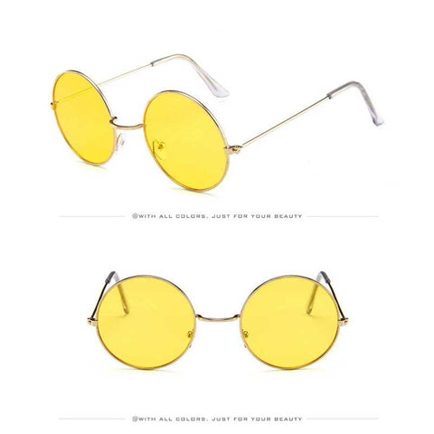 Circle Sunglasses Women Shades Vintage Round Lens Sunglasses For Ladies Fashion Female Metal Frame Retro Ocean Mirror Glasses