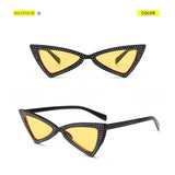 Cateye Sunglasses Women Brand Triangle Cat Eye Crystal Sunglasses Small Glasses Ladies Vintage Small Frame Butterfly Eyewear