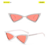 Cateye Sunglasses Women Brand Triangle Cat Eye Crystal Sunglasses Small Glasses Ladies Vintage Small Frame Butterfly Eyewear