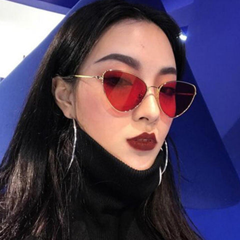 Sunglasses Women Retro Cat Eye Cheap Sun glasses Tinted Color Glasses Female Vintage Metal Frame Eyewear Fashion Ladies Shades