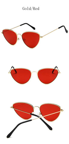 Sunglasses Women Retro Cat Eye Cheap Sun glasses Tinted Color Glasses Female Vintage Metal Frame Eyewear Fashion Ladies Shades