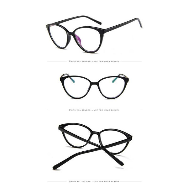 Cat Eye Glasses Ladies Vintage Clear Lens Eyewear Sexy Women Transparent Cateye Eyeglasses Female Retro Plastic Frame Eyewear