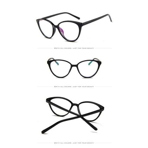 Cat Eye Glasses Ladies Vintage Clear Lens Eyewear Sexy Women Transparent Cateye Eyeglasses Female Retro Plastic Frame Eyewear