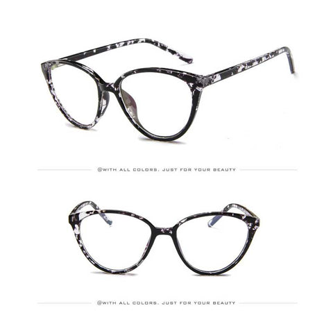 Cat Eye Glasses Ladies Vintage Clear Lens Eyewear Sexy Women Transparent Cateye Eyeglasses Female Retro Plastic Frame Eyewear