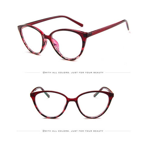 Cat Eye Glasses Ladies Vintage Clear Lens Eyewear Sexy Women Transparent Cateye Eyeglasses Female Retro Plastic Frame Eyewear