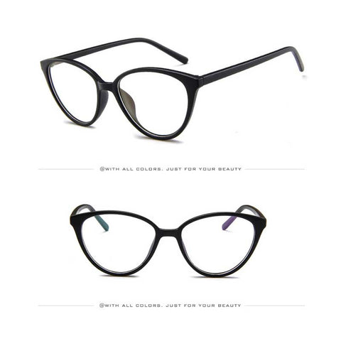 Cat Eye Glasses Ladies Vintage Clear Lens Eyewear Sexy Women Transparent Cateye Eyeglasses Female Retro Plastic Frame Eyewear