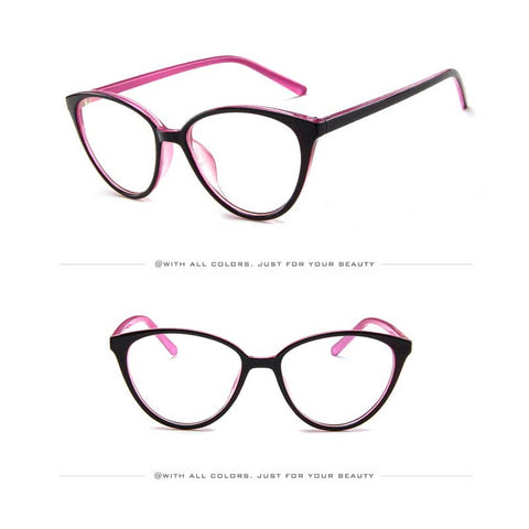 Cat Eye Glasses Ladies Vintage Clear Lens Eyewear Sexy Women Transparent Cateye Eyeglasses Female Retro Plastic Frame Eyewear