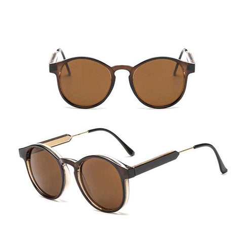 Circle Sunglasses Women Brand Designer 2018 Vintage Men Coating Mirror Sun Glasses Classic Lady Round Lens Glasses Retro Eyewear