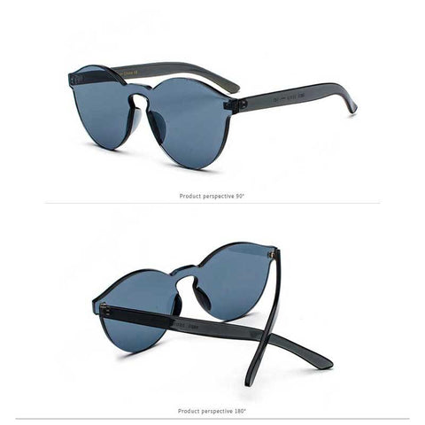 Stylish Sunglasses Women 2018 Fashion Round Rimless Colorful Sun glasses Ladies Clear Candy Color Glasses Female Vintage Eyewea