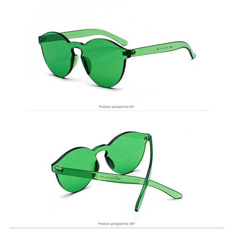 Stylish Sunglasses Women 2018 Fashion Round Rimless Colorful Sun glasses Ladies Clear Candy Color Glasses Female Vintage Eyewea