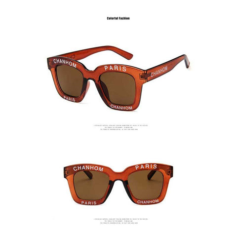 Letter Sunglasses Women 2018 Unique Retro Oversize Square Sun glasses Brand Men Fashion Coating Shades Vintage Big Frame Glasses