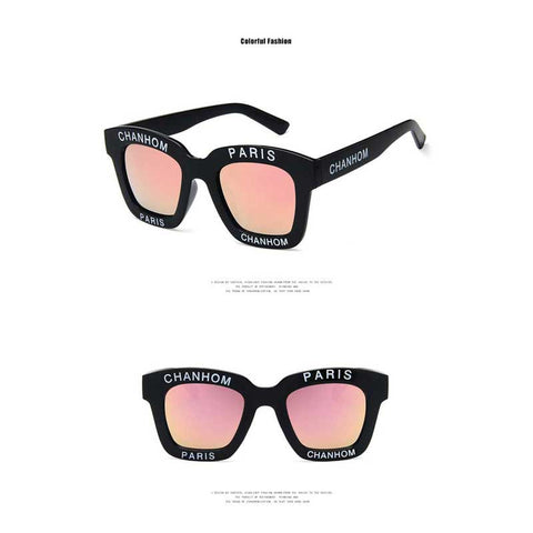 Letter Sunglasses Women 2018 Unique Retro Oversize Square Sun glasses Brand Men Fashion Coating Shades Vintage Big Frame Glasses