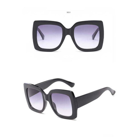 Oversized Sunglasses Women Big Frame Sun glasses Female Color Stripe Frame Retro Square Glasses Vintage Eyewear UV Protection