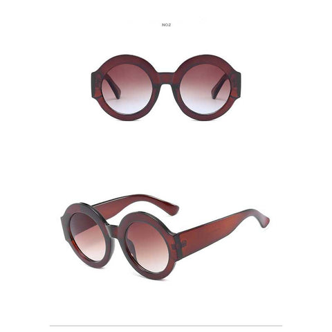 Trendy Sunglasses Women Brand Design Round Retro Stripe Sun glasses Female Vintage Colorful Striped Frame Gradient Lens Glasses