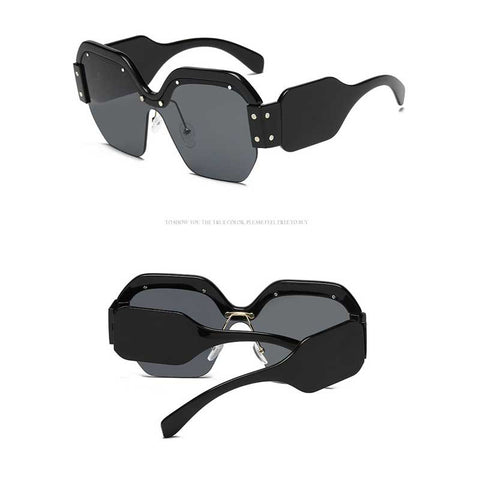 Trendy Sunglasses 2018 Women Italy Luxury Brand Oversized Brand Designer Square Sun glasses for Lady Retro Rimless Rivet Glasses