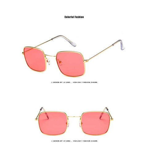 Trendy Sunglasses 2018 Women Shades Men Tinted Glasses New Small Retro Brand Unisex Vintage Gold Metal Frame Square Sun glasses