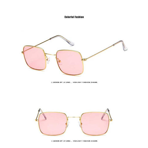 Trendy Sunglasses 2018 Women Shades Men Tinted Glasses New Small Retro Brand Unisex Vintage Gold Metal Frame Square Sun glasses