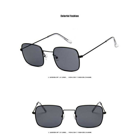 Trendy Sunglasses 2018 Women Shades Men Tinted Glasses New Small Retro Brand Unisex Vintage Gold Metal Frame Square Sun glasses