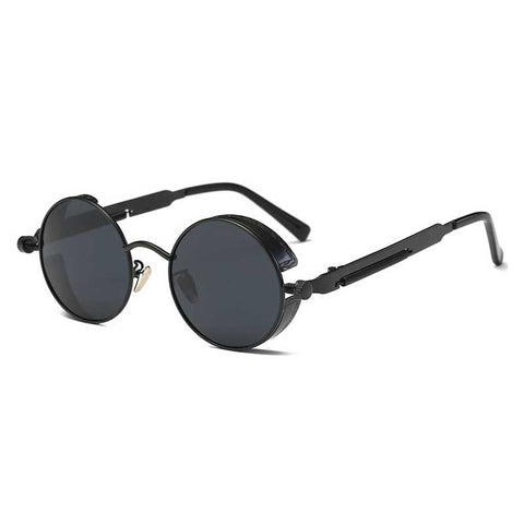 Gothic Steampunk Sunglasses for Men Women Vintage Round Retro Steam Punk Sun glasses Brand Designer Metal Coating Lens Glasses
