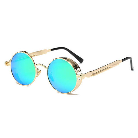 Gothic Steampunk Sunglasses for Men Women Vintage Round Retro Steam Punk Sun glasses Brand Designer Metal Coating Lens Glasses