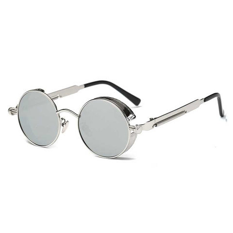 Gothic Steampunk Sunglasses for Men Women Vintage Round Retro Steam Punk Sun glasses Brand Designer Metal Coating Lens Glasses