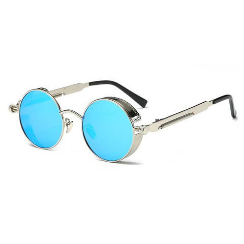 Gothic Steampunk Sunglasses for Men Women Vintage Round Retro Steam Punk Sun glasses Brand Designer Metal Coating Lens Glasses