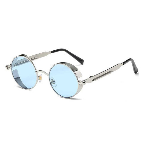 Gothic Steampunk Sunglasses for Men Women Vintage Round Retro Steam Punk Sun glasses Brand Designer Metal Coating Lens Glasses
