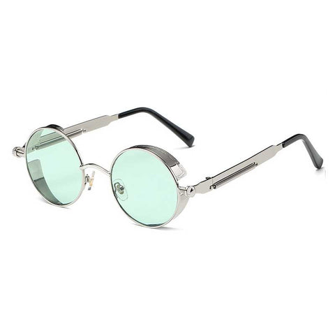 Gothic Steampunk Sunglasses for Men Women Vintage Round Retro Steam Punk Sun glasses Brand Designer Metal Coating Lens Glasses