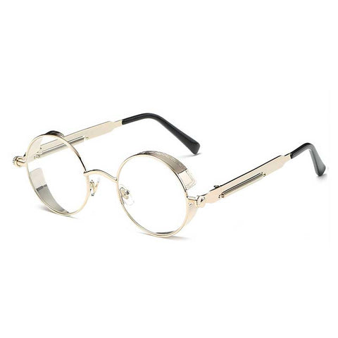 Gothic Steampunk Sunglasses for Men Women Vintage Round Retro Steam Punk Sun glasses Brand Designer Metal Coating Lens Glasses