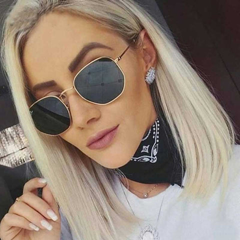 Vintage Sunglasses Women Brand Designer Men Square Polygon Glasses Retro Small Sun Glasses for Female Coating Shades Glasses