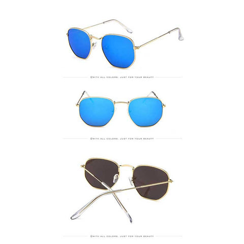 Vintage Sunglasses Women Brand Designer Men Square Polygon Glasses Retro Small Sun Glasses for Female Coating Shades Glasses
