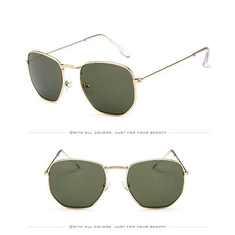 Vintage Sunglasses Women Brand Designer Men Square Polygon Glasses Retro Small Sun Glasses for Female Coating Shades Glasses