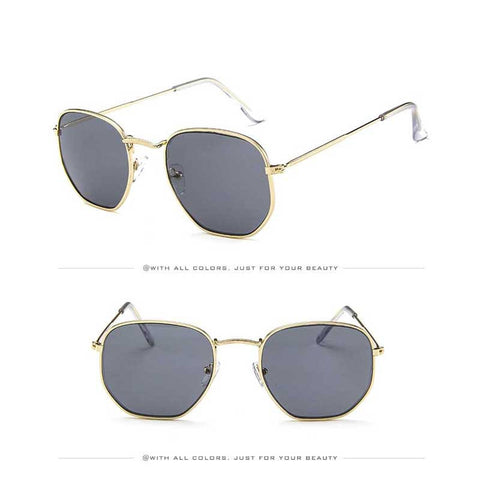 Vintage Sunglasses Women Brand Designer Men Square Polygon Glasses Retro Small Sun Glasses for Female Coating Shades Glasses