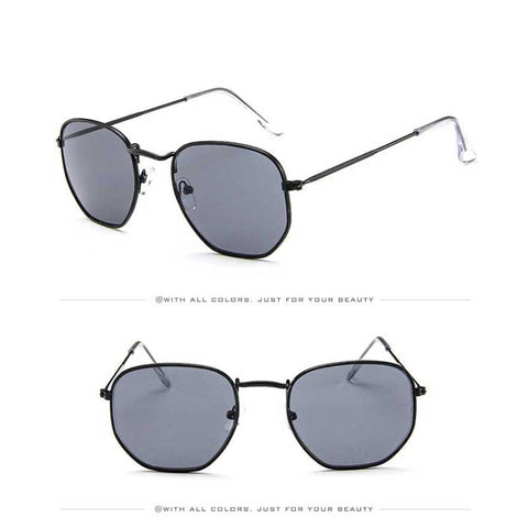 Vintage Sunglasses Women Brand Designer Men Square Polygon Glasses Retro Small Sun Glasses for Female Coating Shades Glasses