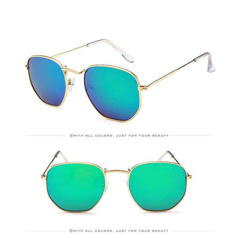 Vintage Sunglasses Women Brand Designer Men Square Polygon Glasses Retro Small Sun Glasses for Female Coating Shades Glasses