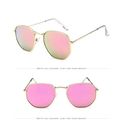 Vintage Sunglasses Women Brand Designer Men Square Polygon Glasses Retro Small Sun Glasses for Female Coating Shades Glasses