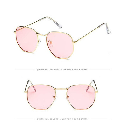 Vintage Sunglasses Women Brand Designer Men Square Polygon Glasses Retro Small Sun Glasses for Female Coating Shades Glasses